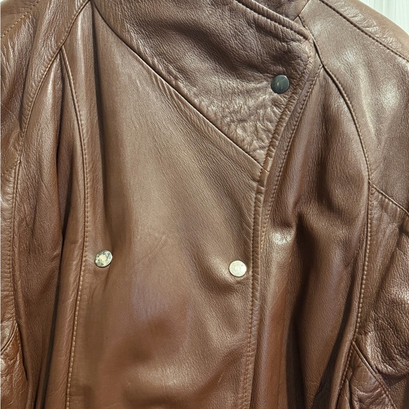 Vintage Brown Leather Coat - Picture 2 of 11